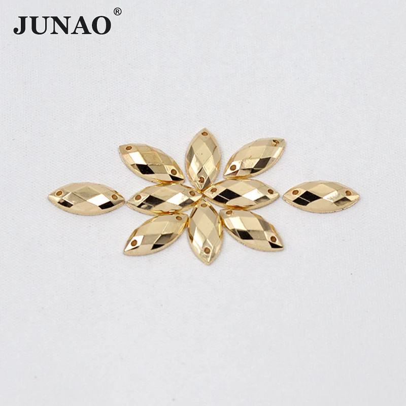 JUNAO 7*15mm Sewing Gold Rhinestone Applique Flat Back Golden Acrylic Gems Horse Eye Crystal Stone Sew On Strass for Clothes
JUNAO 7*15mm Sewing Gold Rhinestone Applique Flat Back Golden Acrylic Gems Horse Eye Crystal Stone Sew On Strass for Clothes
