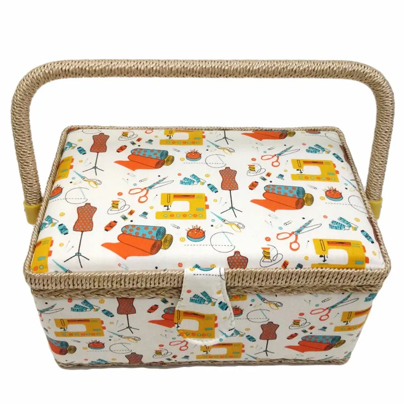 Fashion Household Storage Box Cotton Fabric Needle Thread Scissors Buttons Sewing Tools Basket With Handle For Women Wife Gift
Fashion Household Storage Box Cotton Fabric Needle Thread Scissors Buttons Sewing Tools Basket With Handle For Women Wife Gift