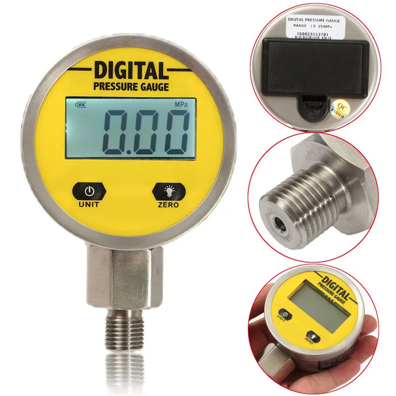 Pressure Gauges Digital Display Oil Pressure Hydraulic Pressure Test Meter 3V 250BAR/25Mpa 2 Points Thread For Gas Water Oil
Pressure Gauges Digital Display Oil Pressure Hydraulic Pressure Test Meter 3V 250BAR/25Mpa 2 Points Thread For Gas Water Oil