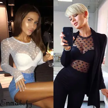 Hot Sexy Women Polka Dot Long Sleeve Hollow Top See Through Mesh Fishnet Shirt Tops Blouses
Hot Sexy Women Polka Dot Long Sleeve Hollow Top See Through Mesh Fishnet Shirt Tops Blouses