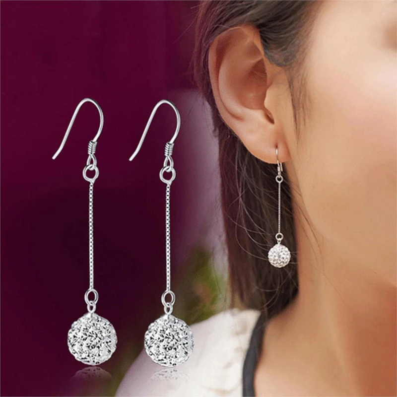 Crystal Ball Drop Women Earrings Fashion Jewelry 2018 Charm Dangle Earrings Wedding Party Elegant Long Earring Hanging for Women
Crystal Ball Drop Women Earrings Fashion Jewelry 2018 Charm Dangle Earrings Wedding Party Elegant Long Earring Hanging for Women