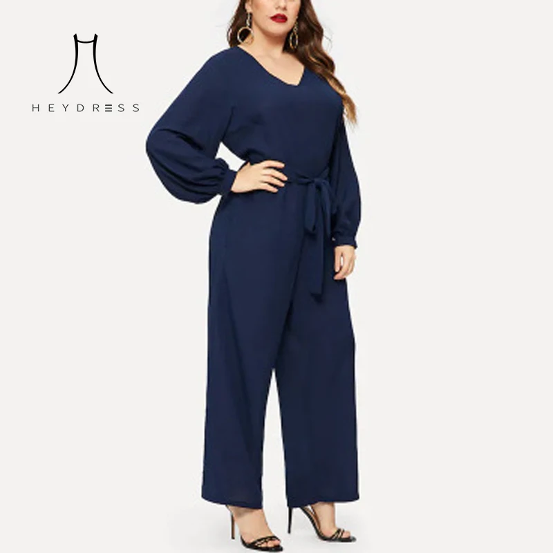 Heydress 2019 Women Autumn solid long sleeve jumpsuit office lady elegant high waist playsuit female V-Nect plus size romper
Heydress 2019 Women Autumn solid long sleeve jumpsuit office lady elegant high waist playsuit female V-Nect plus size romper