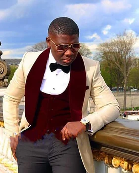 Hot Sale Shawl Lapel Black Red Groom Tuxedos Wedding Suits for Men 4 Pieces (Jacket+Pants+vest+Bowtie) Groomsman Suits Custom
Hot Sale Shawl Lapel Black Red Groom Tuxedos Wedding Suits for Men 4 Pieces (Jacket+Pants+vest+Bowtie) Groomsman Suits Custom