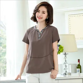 Summer suit 2019 new large size loose meat cover leisure simple fashion middle-aged women's clothes pure cotton mother's t-shirt
Summer suit 2019 new large size loose meat cover leisure simple fashion middle-aged women's clothes pure cotton mother's t-shirt