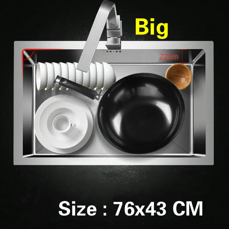 Free shipping Vogue big apartment kitchen manual sink single trough do the dishes 304 stainless steel hot sell 760x430 MM 
Free shipping Vogue big apartment kitchen manual sink single trough do the dishes 304 stainless steel hot sell 760x430 MM