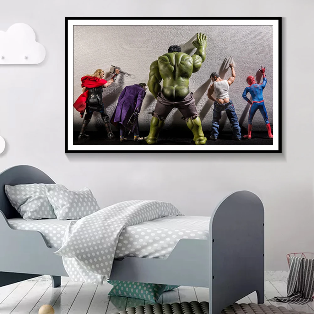 

Superheros Marvel DC Comics Hot Movie Poster Wall Art Canvas Painting Nordic Decoration Wall Pictures For Living Room Unframed