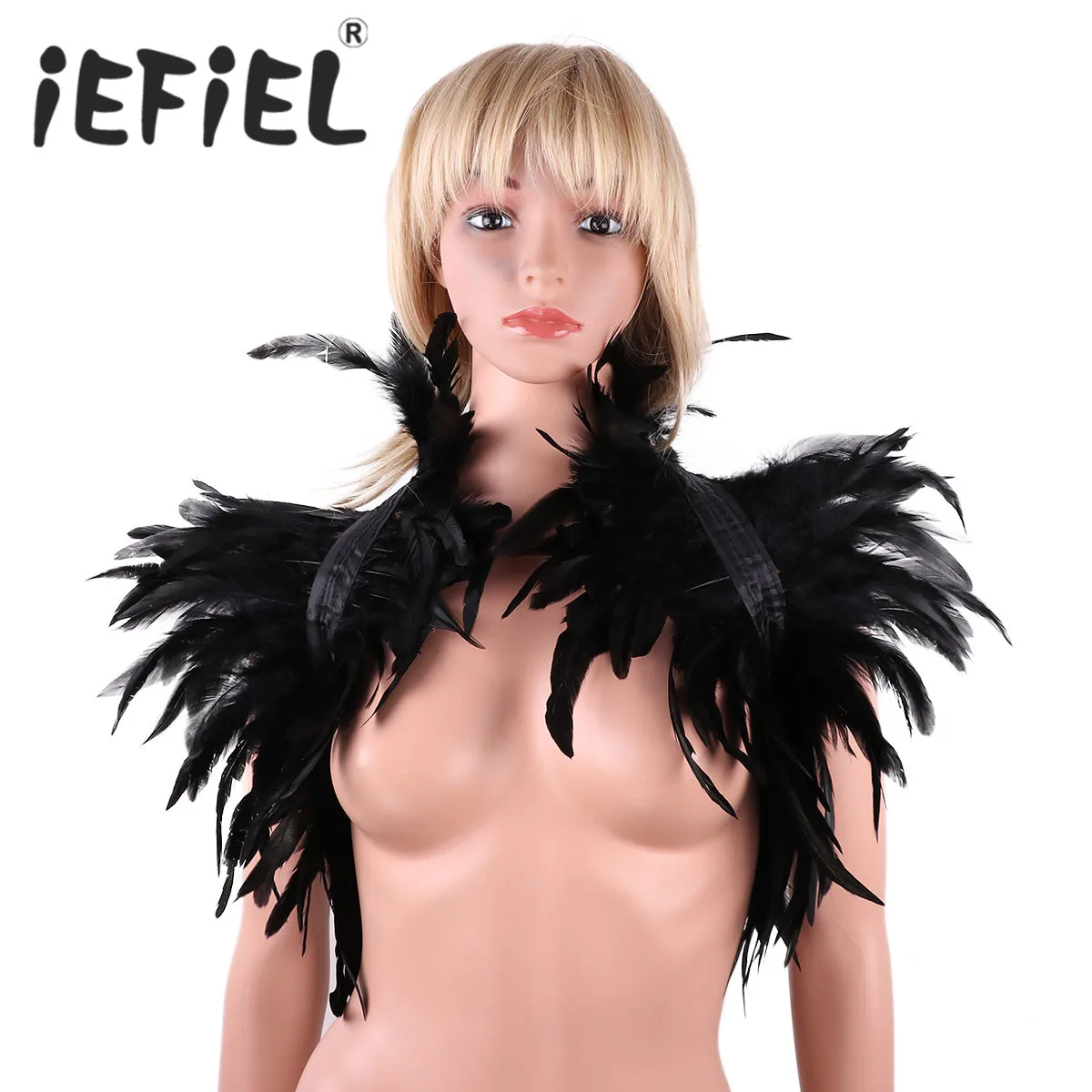 Fashion Women Victorian Real Natural Feather Shrug Shawl Shoulder Wrap Cape Gothic Collar with Ribbon Ties for Costume Party
Fashion Women Victorian Real Natural Feather Shrug Shawl Shoulder Wrap Cape Gothic Collar with Ribbon Ties for Costume Party
