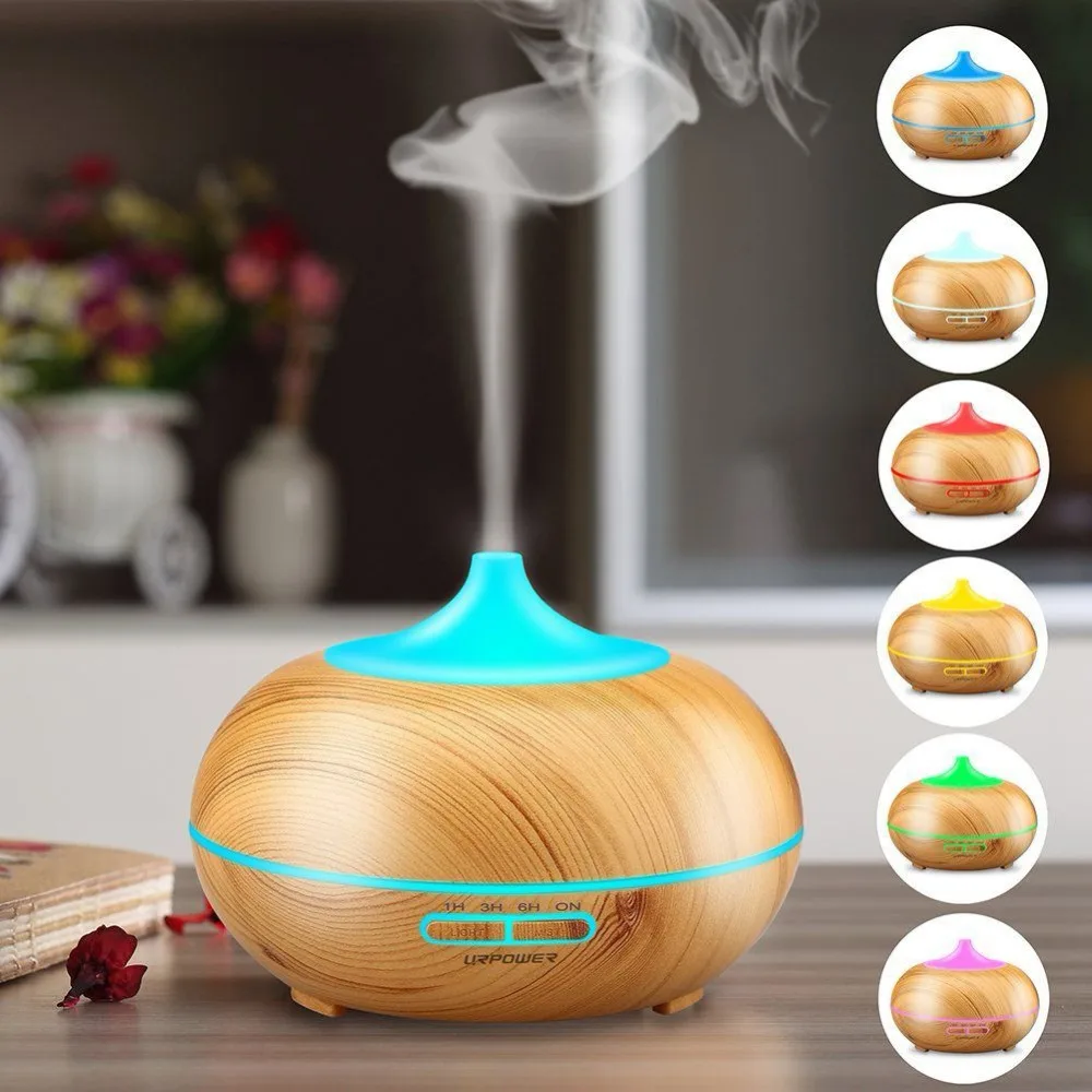 300ml Wood Grain Ultrasonic Cool Mist Humidifier-Quiet Humidifier with Color LED Lights Changing & 4 Timer Settings for Yoga Spa
300ml Wood Grain Ultrasonic Cool Mist Humidifier-Quiet Humidifier with Color LED Lights Changing & 4 Timer Settings for Yoga Spa