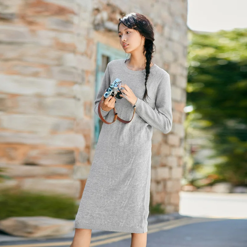 INMAN Women's Winter new Florals Round neck Slim long sleeves sweater dress medium-long
INMAN Women's Winter new Florals Round neck Slim long sleeves sweater dress medium-long
