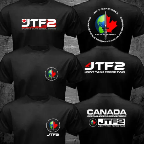 

Canada Elite Special Operations Force T shirt men two sides JTF2 Joint Task Force 2 gift casual tee shirt USA size