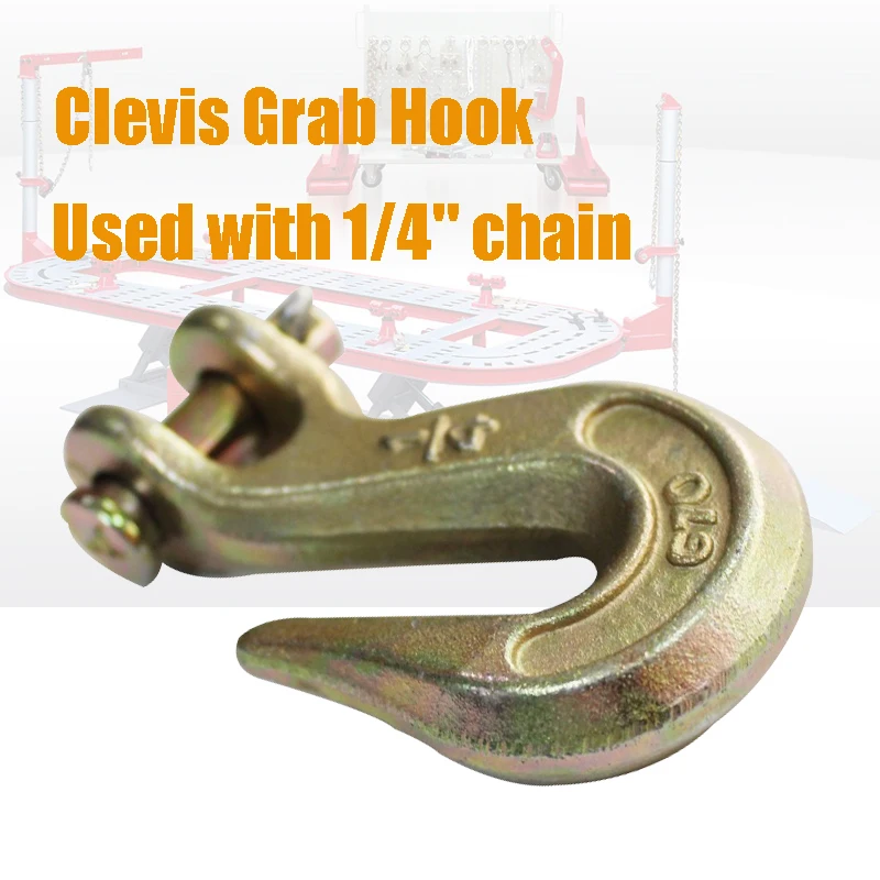 1/4" clevis grab hook car body frame machine clamp chain pulling straightening hook body shop repair collision hand tools
1/4" clevis grab hook car body frame machine clamp chain pulling straightening hook body shop repair collision hand tools