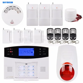 DIYSECUR 433MHz Wireless & Wired GSM SMS Home Security Alarm System Kit + Smoke Sensor + 4 Remote Control
DIYSECUR 433MHz Wireless & Wired GSM SMS Home Security Alarm System Kit + Smoke Sensor + 4 Remote Control