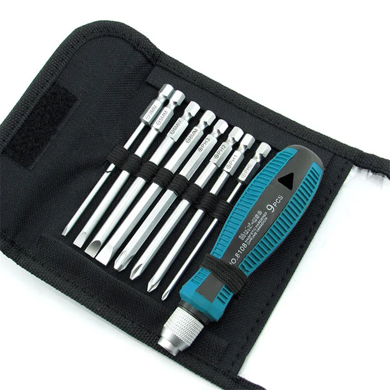 9pcs multi-use screwdriver 4pcs slotted+4pcs phillips screwdriver set with a handle+bag
9pcs multi-use screwdriver 4pcs slotted+4pcs phillips screwdriver set with a handle+bag