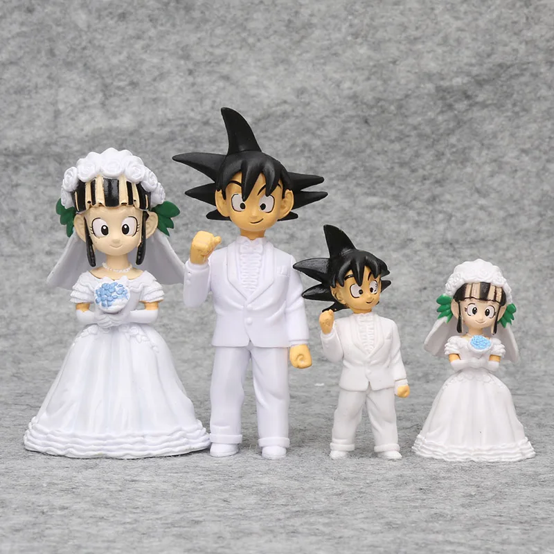 7.5-11cm 2pcs/set Anime Dragonball Son Goku and ChiChi Wedding Dolls Dragon Ball Z PVC action Figure collectible model Toys
7.5-11cm 2pcs/set Anime Dragonball Son Goku and ChiChi Wedding Dolls Dragon Ball Z PVC action Figure collectible model Toys