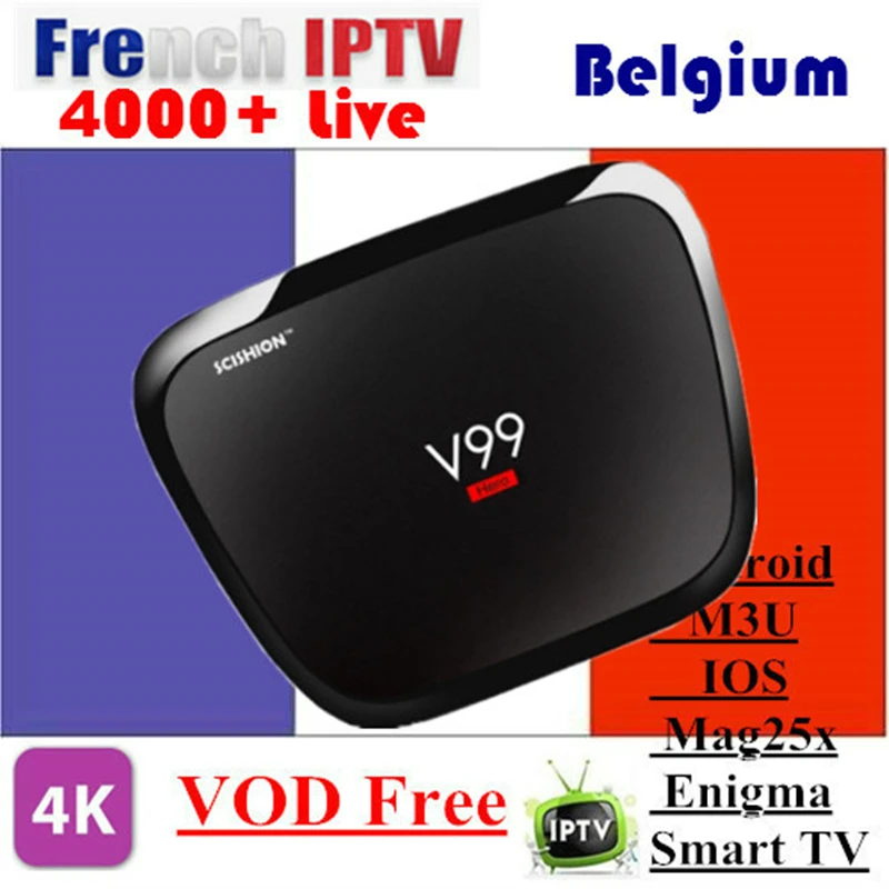 

V99 Hero SUNATV IPTV 6000+Channels VOD French Arabic English Spain PT Netherland Morocco Croatia French IPTV Box office VOD