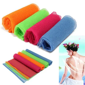 Mesh Bath Shower Body Scrubbing Clean Wash Soap Exfoliate Puff Cloth Towel Rose Red1