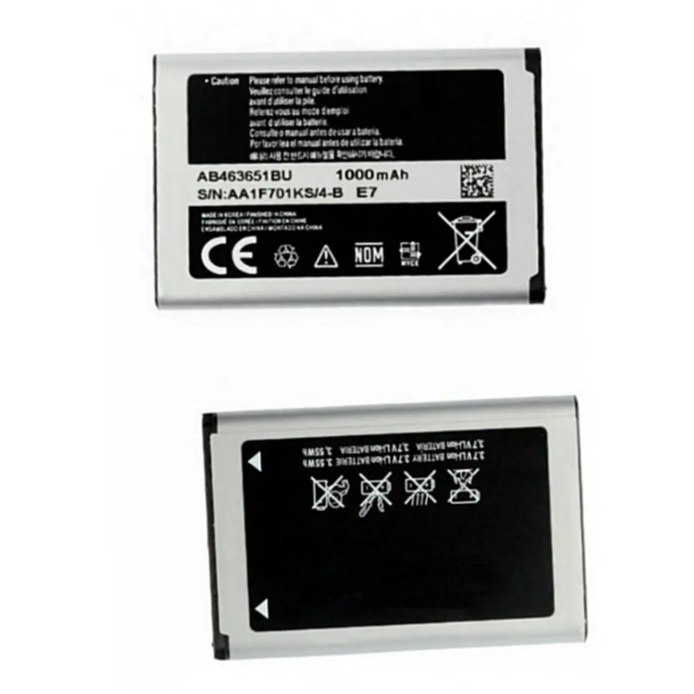 High quality Li-ion Battery AB463651BU For Samsung W559 S5620I S5630C S5560C C3370 C3200 C3518 J808 F339 S5296 C3322 L708E S5610
High quality Li-ion Battery AB463651BU For Samsung W559 S5620I S5630C S5560C C3370 C3200 C3518 J808 F339 S5296 C3322 L708E S5610