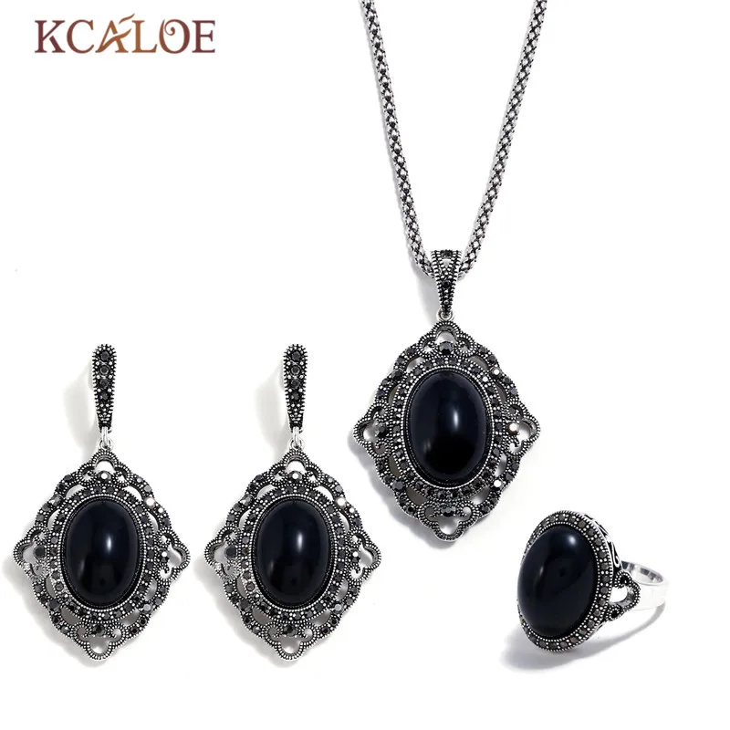 KCALOE Oval Black Stone Jewellery Sets For Women Vintage Crystal Rhinestone Geometry Costume Jewelry Set Party Birthday Gift
KCALOE Oval Black Stone Jewellery Sets For Women Vintage Crystal Rhinestone Geometry Costume Jewelry Set Party Birthday Gift