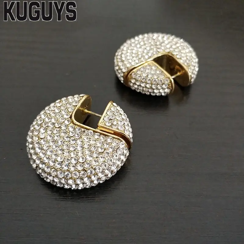 KUGUYS Gold Round Luxury Crystals Stud Earring for Womens Trendy Large Earrings Fashion Jewelry Gift Party Wedding Accessories
KUGUYS Gold Round Luxury Crystals Stud Earring for Womens Trendy Large Earrings Fashion Jewelry Gift Party Wedding Accessories