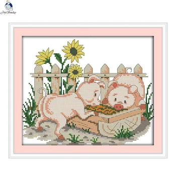 JoySunday cross stitch kits needlework set Piglets Pigs in the game Animal 14CT 11CT cotton painting gift art factory wholesale
JoySunday cross stitch kits needlework set Piglets Pigs in the game Animal 14CT 11CT cotton painting gift art factory wholesale