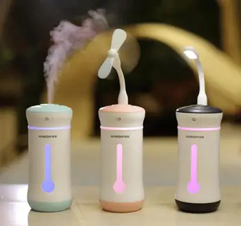 Multifunctional humidifier Creative three in one humidifier with small fan LED lamp Used for car home office Exquisite gift
Multifunctional humidifier Creative three in one humidifier with small fan LED lamp Used for car home office Exquisite gift