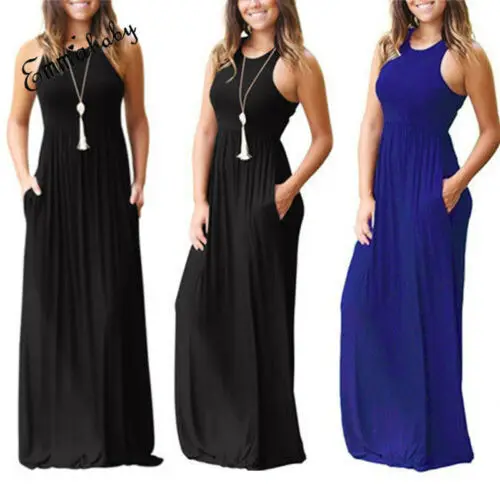 Plus Size Womens Boho Long Maxi Dress Sleeveless O Neck Solid Dresses Loose Beach Holiday Casual Summer Sundress
Plus Size Womens Boho Long Maxi Dress Sleeveless O Neck Solid Dresses Loose Beach Holiday Casual Summer Sundress