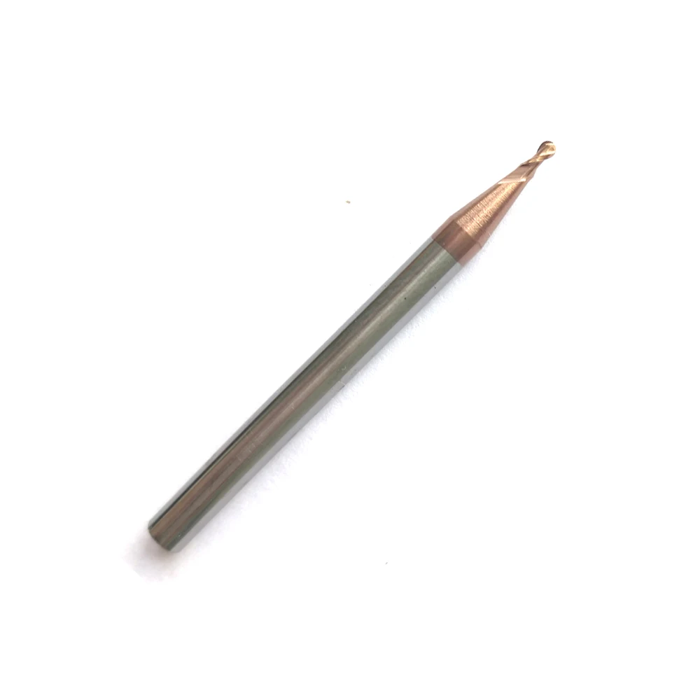 Radius=0.75mm 2 Flutes hrc55 R0.75*3*D4*50 solid carbide Ball nose End Mill CNC router bits tools Milling cutter With coated
Radius=0.75mm 2 Flutes hrc55 R0.75*3*D4*50 solid carbide Ball nose End Mill CNC router bits tools Milling cutter With coated
