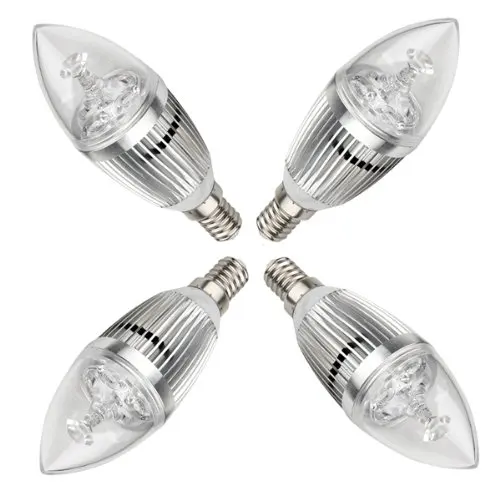 4x E14 4 SMD LED candle bulb saving projector lamp 8W Warm White 3600K |