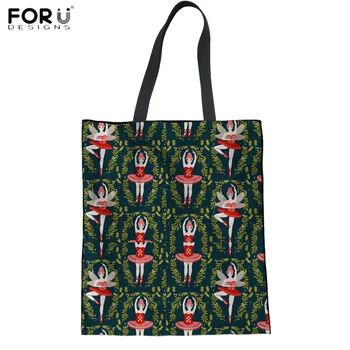 FORUDESIGNS Cartoon Ballerina Pattern Bags for Women Fashion Travel Shopping Handbag Casual Ladies Girls Linen Tote Shoulder Bag
FORUDESIGNS Cartoon Ballerina Pattern Bags for Women Fashion Travel Shopping Handbag Casual Ladies Girls Linen Tote Shoulder Bag