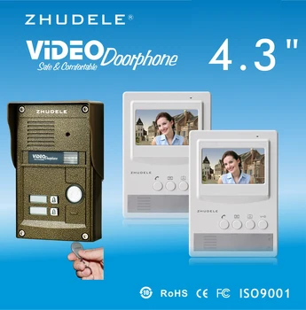 ZHUDELE RFID Panel Outdoor Camera For 2 apartments - 4.3 Inch Video Door Phone Intercom System Doorbell w/t ID Card unlocking
ZHUDELE RFID Panel Outdoor Camera For 2 apartments - 4.3 Inch Video Door Phone Intercom System Doorbell w/t ID Card unlocking