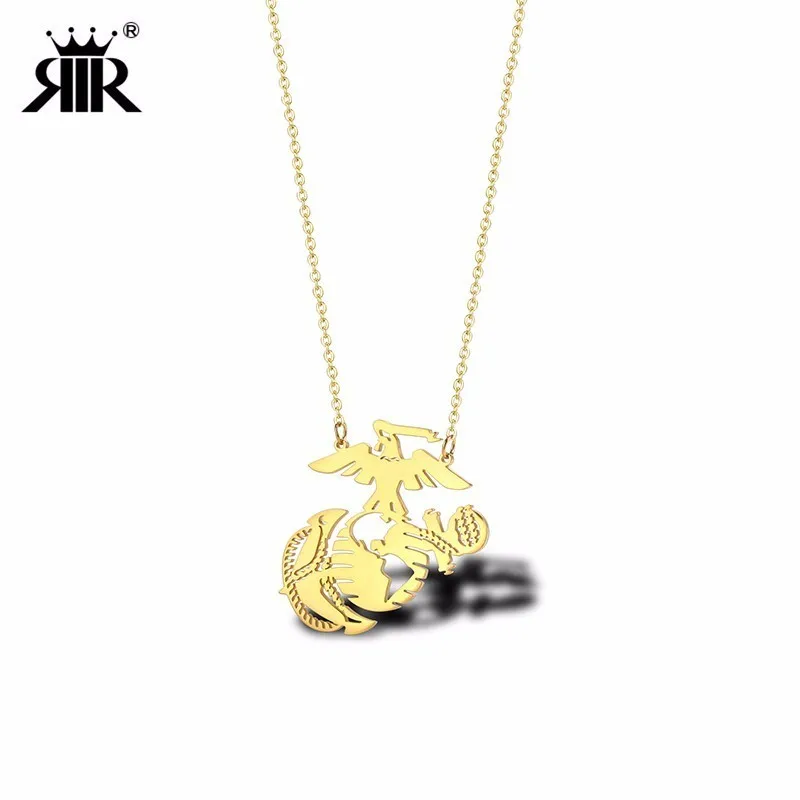 RIR Stainless Steel Golden America Marine Corps Military Necklace Simple Hollow USMC Military Jewellery Necklaces
RIR Stainless Steel Golden America Marine Corps Military Necklace Simple Hollow USMC Military Jewellery Necklaces