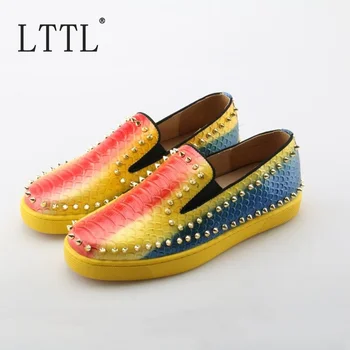 Luxury Spikes Men shoes Mixed-color Men Loafers Designer Brand Gold Rivets Casual Shoes Fashion Platform Men Loafer Shoes
Luxury Spikes Men shoes Mixed-color Men Loafers Designer Brand Gold Rivets Casual Shoes Fashion Platform Men Loafer Shoes