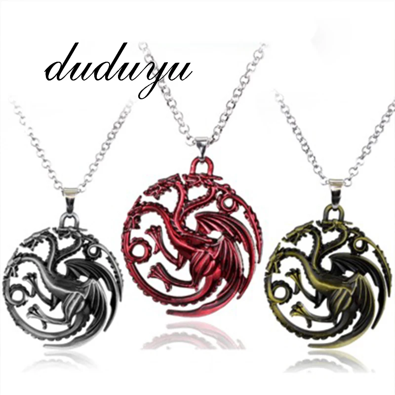 Titanium Steel Necklaces Song of Ice And Fire Torque Targaryen Dragon Metal Pendant women Men Choker Jewelry Accessories
Titanium Steel Necklaces Song of Ice And Fire Torque Targaryen Dragon Metal Pendant women Men Choker Jewelry Accessories