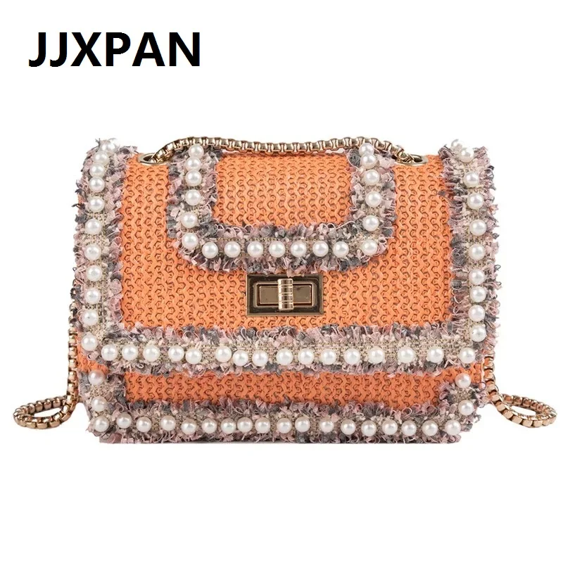 Pearl Chain Shoulder Messenger bag Hign Quality Women's Brand Designer Handbag Summer Straw Clutch Bag Lady Hasp Phone Purse
Pearl Chain Shoulder Messenger bag Hign Quality Women's Brand Designer Handbag Summer Straw Clutch Bag Lady Hasp Phone Purse
