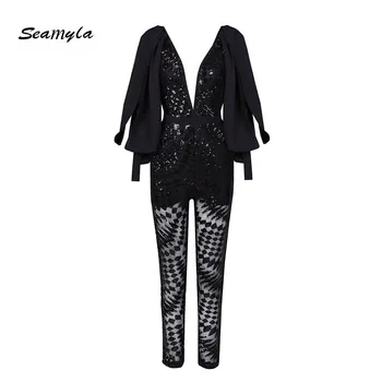 Seamyla 2020 Elegant Runway Jumpsuits Women New Fashion Sleeveless Celebrity Party Jumpsuit Red Black Long Sequined Bodysuits
Seamyla 2020 Elegant Runway Jumpsuits Women New Fashion Sleeveless Celebrity Party Jumpsuit Red Black Long Sequined Bodysuits