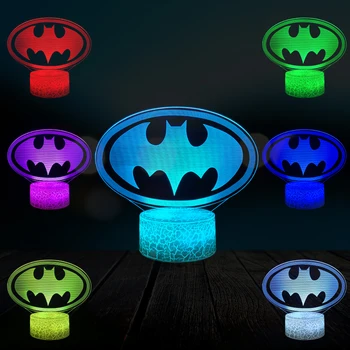 Cartoon Batman Logo Multicolor 3D Lamp Bedroom Decorative Night Light USB LED Table Lighting Cable Kid Toy Gift Party Atmosphere
Cartoon Batman Logo Multicolor 3D Lamp Bedroom Decorative Night Light USB LED Table Lighting Cable Kid Toy Gift Party Atmosphere