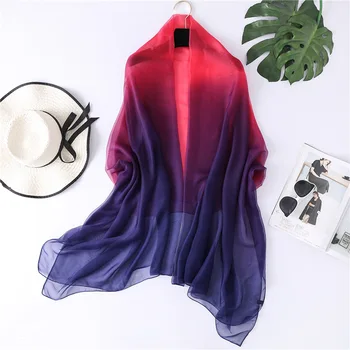 Plain Silk Scarf Women Beach Shawls Wraps Gradient Print Foulard Sunscreen Pashmina Travel Scarves Girl's Gift
Plain Silk Scarf Women Beach Shawls Wraps Gradient Print Foulard Sunscreen Pashmina Travel Scarves Girl's Gift