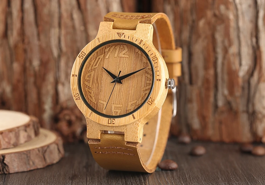 Top Minimalist Natural Bamboo Wood Watch Male Handmade Simple Mens Sports Quartz Wristwatch Arabic Numbers reloj de hombre 2018 (8)