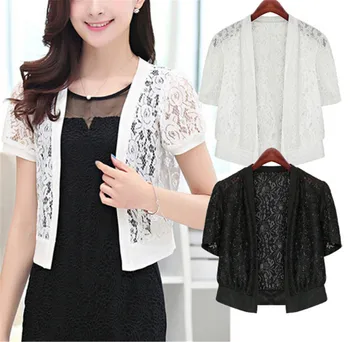 Women Summer Cardigan Floral Shawl Short Sleeve Lace Crop Tops Fahsion Loose Casual Shirt Plus Top Blouse White Black
Women Summer Cardigan Floral Shawl Short Sleeve Lace Crop Tops Fahsion Loose Casual Shirt Plus Top Blouse White Black