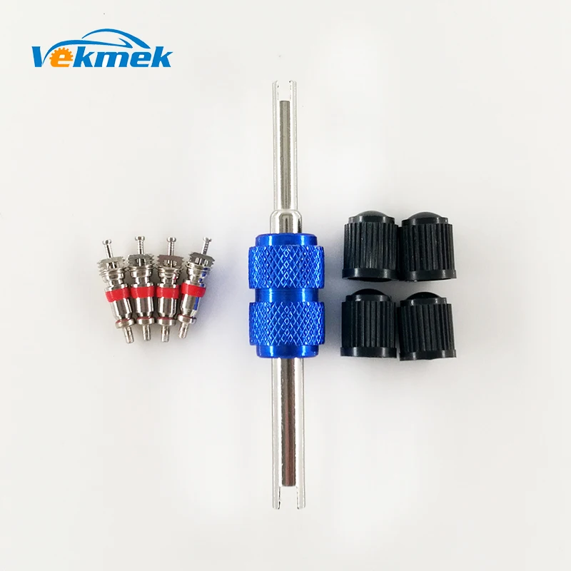 1 Set Tire Valve Service Kit 4 Valve Cores 4 Valve Caps 1 Two Way Metal Valve Stem Screwdriver Tire Repairing Tool for Car Bus
1 Set Tire Valve Service Kit 4 Valve Cores 4 Valve Caps 1 Two Way Metal Valve Stem Screwdriver Tire Repairing Tool for Car Bus