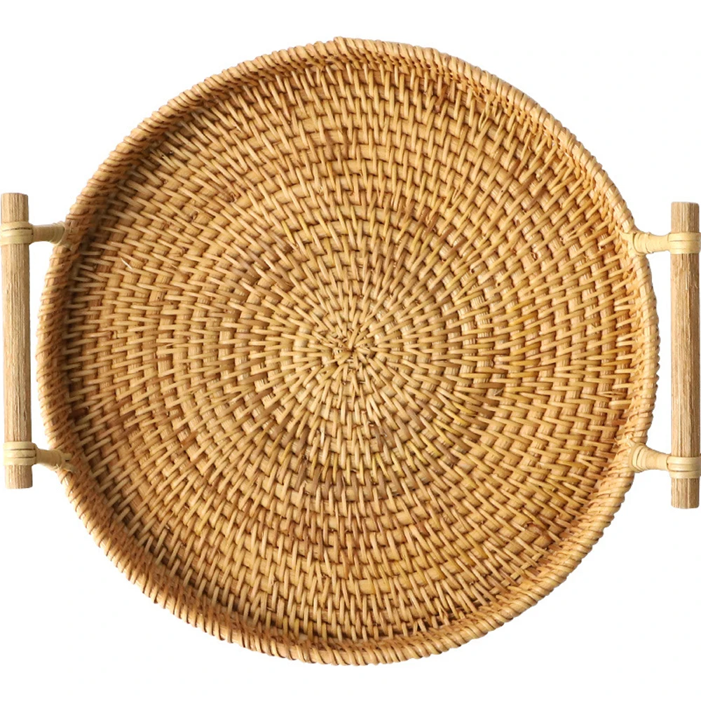 Japanese Manual Rattan Bread Proofing Basket/Breakfast Loaf Pans/Food Fruit Tea Set Serving Tray, Round Shaped with Handle
Japanese Manual Rattan Bread Proofing Basket/Breakfast Loaf Pans/Food Fruit Tea Set Serving Tray, Round Shaped with Handle