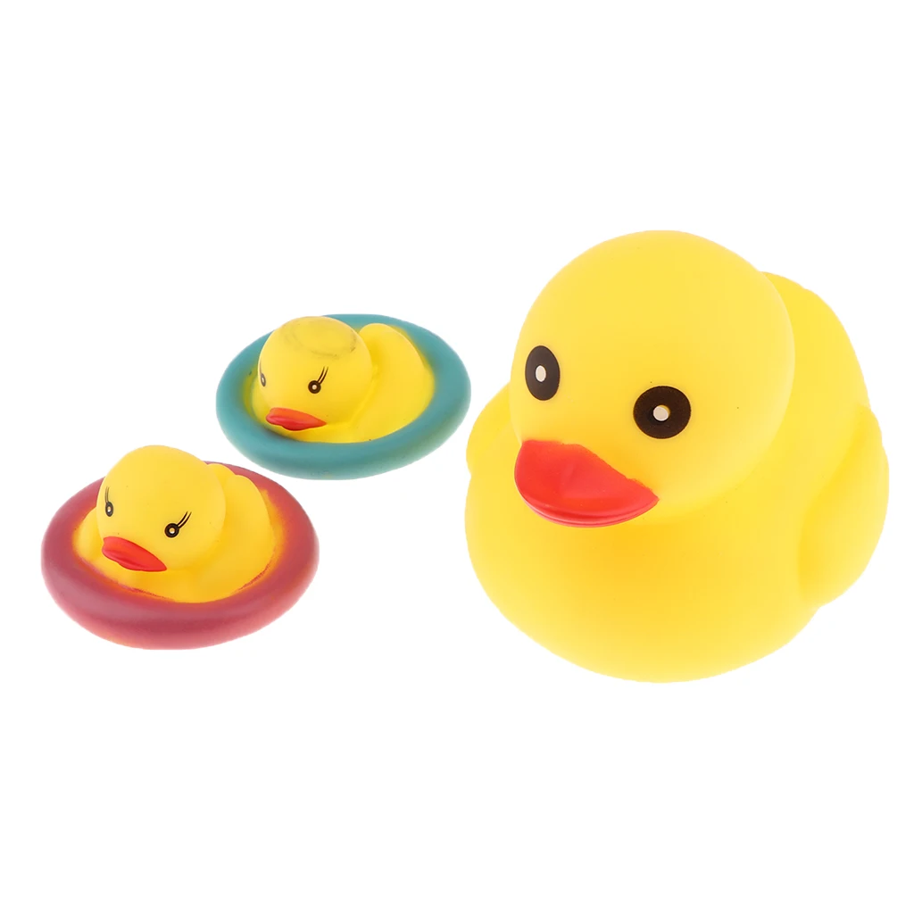 3 Pieces Vinyl Duck Shaped Bath Toys Bathing Swimming Playing Toy Set for Kids Children Bathroom Decoration Toys Set 3 Pieces Vinyl Duck Shaped Bath Toys Bathing Swimming Playing Toy Set for Kids Children Bathroom Decoration Toys Set