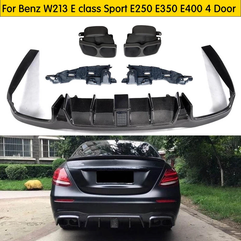Carbon Fiber Rear Bumper Lip Light Diffuser with Steel Exhaust Muffler Tips for Benz W213 E200 E300 E43 E63 AMG 2017 +
Carbon Fiber Rear Bumper Lip Light Diffuser with Steel Exhaust Muffler Tips for Benz W213 E200 E300 E43 E63 AMG 2017 +