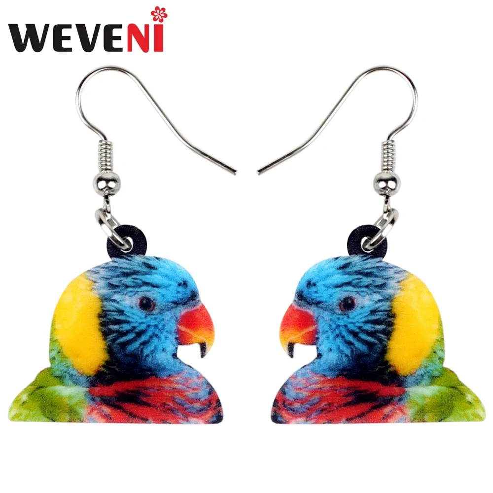 WEVENI Acrylic Anime Rainbow Lorikeet Parrot Bird Earrings New Long Dangle Drop Fashion Animal Jewelry For Women Girls Charms
WEVENI Acrylic Anime Rainbow Lorikeet Parrot Bird Earrings New Long Dangle Drop Fashion Animal Jewelry For Women Girls Charms