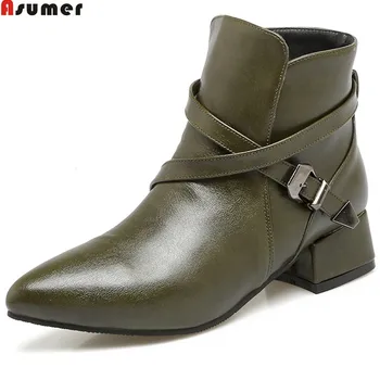 Asumer fashion new arrive women boots square heel high quality pu ladies boots pointed toe buckle ankle boots big size 34-43
Asumer fashion new arrive women boots square heel high quality pu ladies boots pointed toe buckle ankle boots big size 34-43