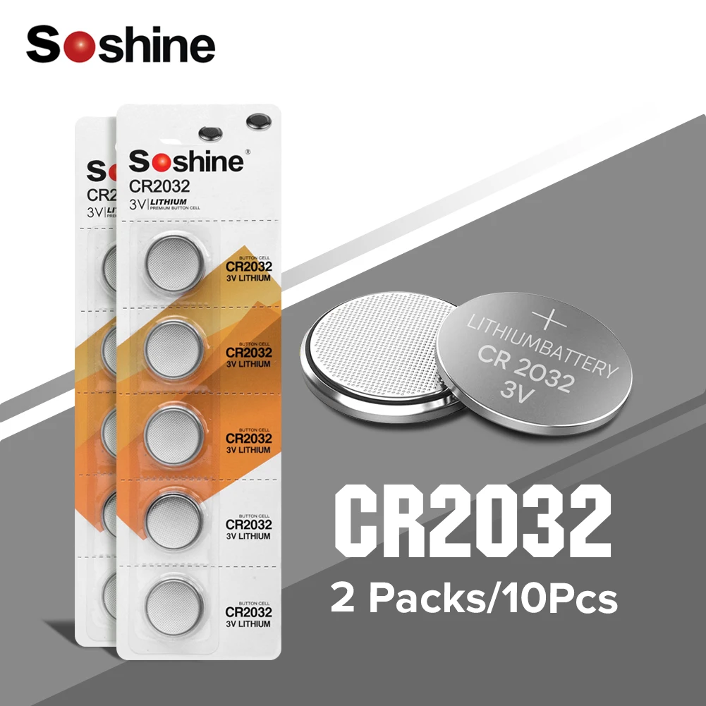 Soshine 10 Pieces CR2032 Button Battery DL2032 ECR2032 5004LC KCR2032 Lithium Li Ion Batteries For Camcorder Calculator Clock
Soshine 10 Pieces CR2032 Button Battery DL2032 ECR2032 5004LC KCR2032 Lithium Li Ion Batteries For Camcorder Calculator Clock