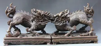 Chinese Royal Copper Bronze Feng Shui Evil Foo Dog Lion Kylin Kilin Kirin Pair
Chinese Royal Copper Bronze Feng Shui Evil Foo Dog Lion Kylin Kilin Kirin Pair