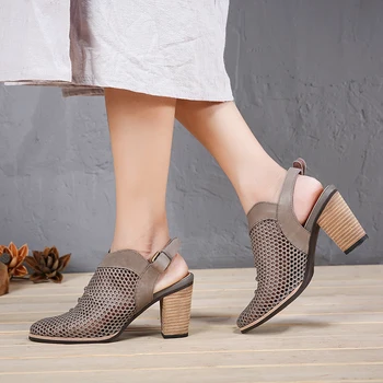 VALLU 2018 Women Leather Shoes Slingback Pumps Hollow Out Breathable High Heels Summer Shoes Buckle Block Heel Sandals
VALLU 2018 Women Leather Shoes Slingback Pumps Hollow Out Breathable High Heels Summer Shoes Buckle Block Heel Sandals