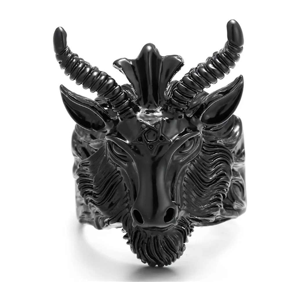 3 Colors Unique Big Sheep Goat Horn Head Ring Satan Worship Baphomet Aries Zodiac Wicca Star For Men Biker Punk Animal Jewelry
3 Colors Unique Big Sheep Goat Horn Head Ring Satan Worship Baphomet Aries Zodiac Wicca Star For Men Biker Punk Animal Jewelry