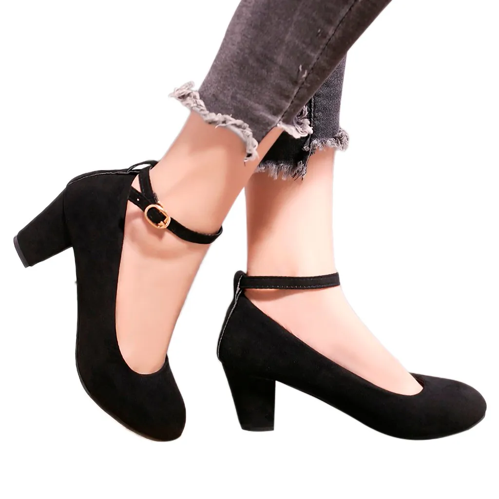 SAGACE Solid Ladies High Heel Shoes Buckle High Heels Pumps Ladies Shoes Flock Spring Autumn Square Heel Shoes Heels Shoes
SAGACE Solid Ladies High Heel Shoes Buckle High Heels Pumps Ladies Shoes Flock Spring Autumn Square Heel Shoes Heels Shoes